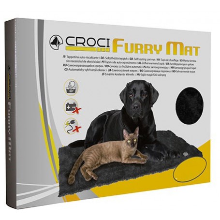 Tappetino Auto-Riscaldante Furry 48x38 Nero