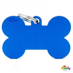 Medaglietta per Cani Osso XL Alluminio Blu