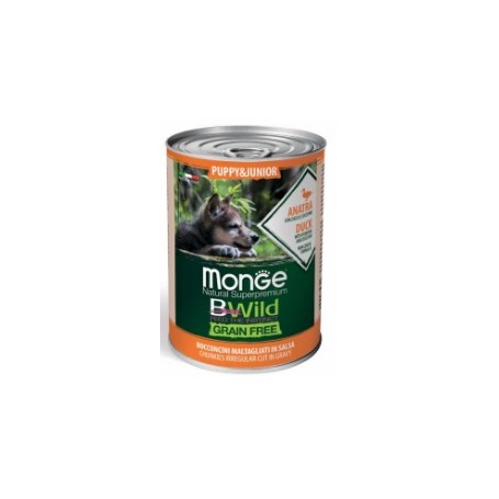 Monge BWild Grain Free Bocconcini In Salsa Anatra-Zucca e Zucchine Puppy & Junior 400Gr