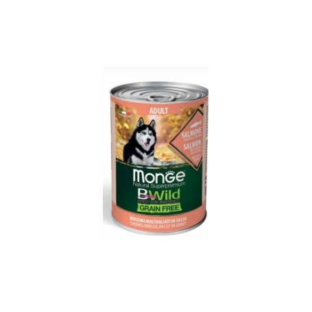 Monge BWild Grain Free Bocconi in Salsa Salmone Zucca e Zucchine 400Gr