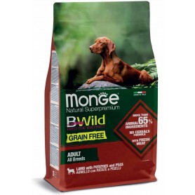 Monge BWild Grain Free Dog Adult All Breeds Agnello Patate e Piselli 12Kg