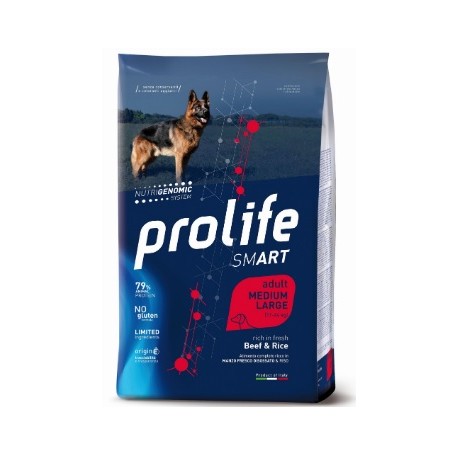 Prolife Smart Dog Adult Medium Large Manzo e Riso 12Kg