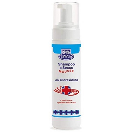 Tewua Shampo Mousse A secco Con Clorexidina 200Ml