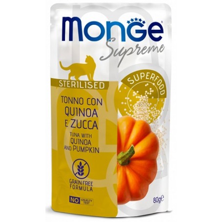 Monge Supreme Gatto Bustina Sterilised Tonno con Quinoa e Zucca 80gr