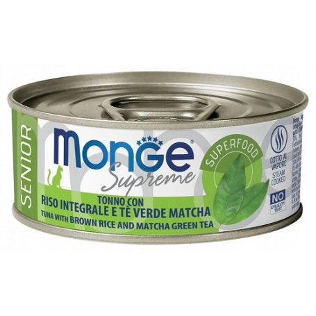 Monge Supreme Gatto Senior Tonno con Riso Integrale e Tè Verde Matcha 80gr