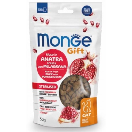 Monge Gift Cat Snack Meat Minies Sterilised Anatra con Melagrana 50gr