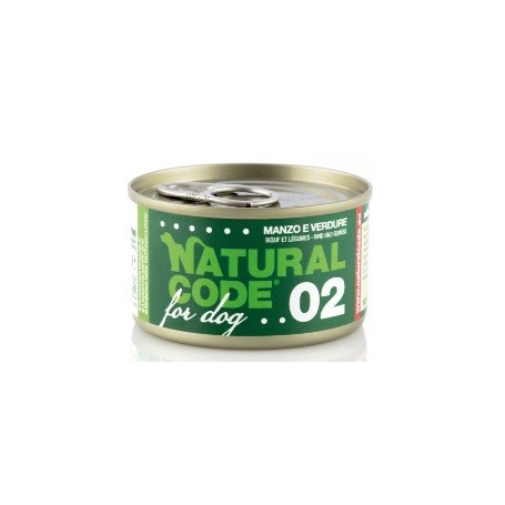 Natural Code Lattina Cane 02 Manzo e Verdure 90gr