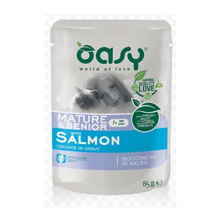 Oasy Wet Cat Bocconcini Mature & Senior Salmone Bustina 85Gr