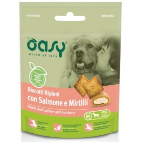 Oasy Snack Dog - Biscotti Ripieni con Salmone e Mirtilli 80gr