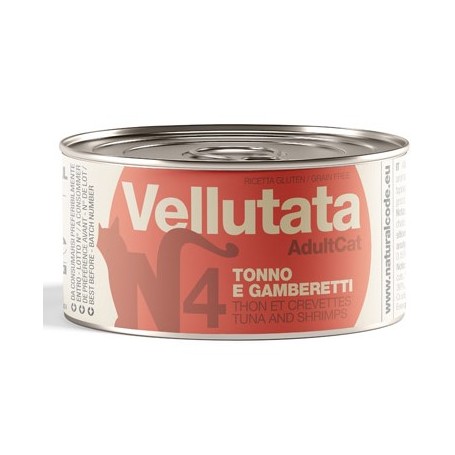 Natural Code Gatto 4 vellutata Tonno e Gamberetti 85gr