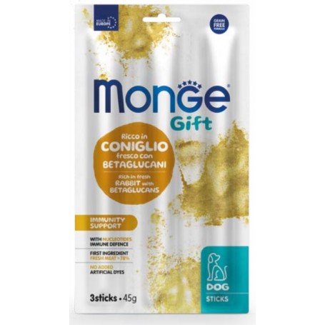 Monge Gift Sticks Dog Immunity Support Coniglio  45gr