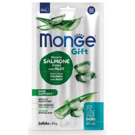 Monge Gift Sticks Dog Skin Support Salmone con Aloe 45gr