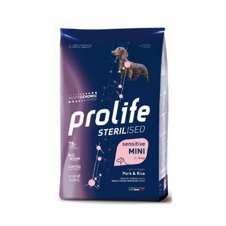 Prolife Dog Sterilised Sensitive Adult Mini Maiale e Riso 7Kg