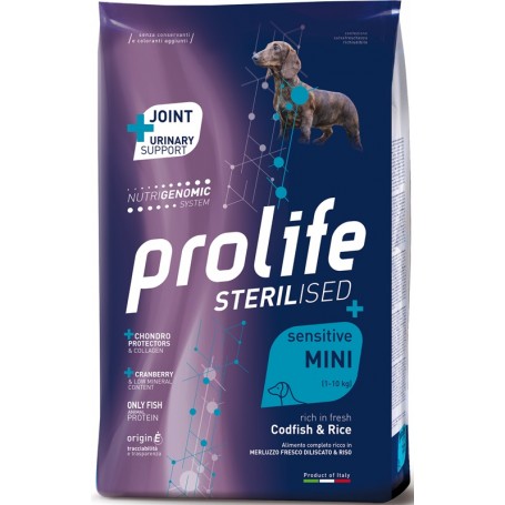 Prolife Dog Mini Sterilizzato Sensitive Merluzzo e riso 2kg
