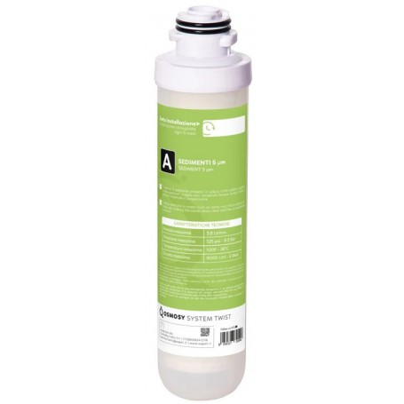Aqpet Ricambio Cartuccia -A- Sedimenti Impianto Osmosi Sgancio Rapido Twist