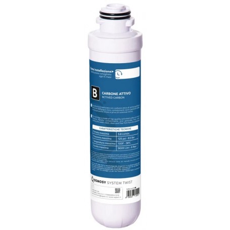 Aqpet Ricambio Cartuccia -B- Carbone Impianto Osmosi Sgancio Rapido Twist
