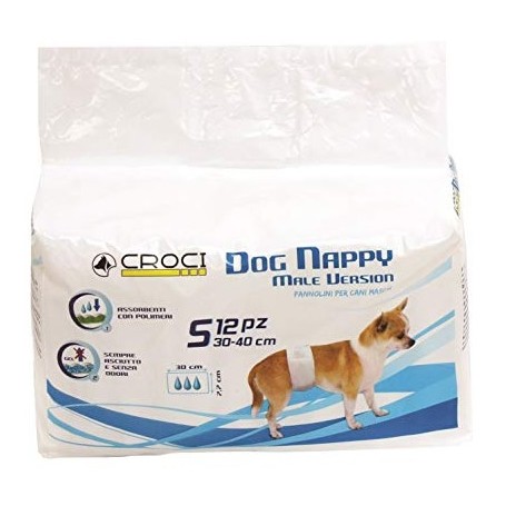 Dog Nappy Pannolini a Fascia per Cani Maschi Sm Pz.12