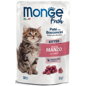 Monge Cat Fresh Bustine Kitten Manzo 85gr