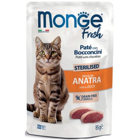 Monge Cat Fresh Bustine Sterilised Anatra 85gr