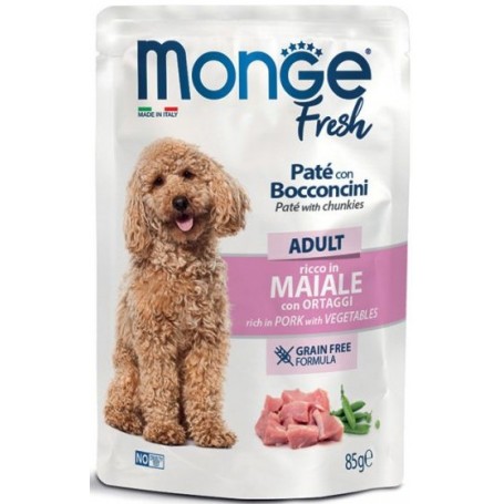 Monge Dog Fresh Bustine Adult Maiale con Ortaggi 85gr